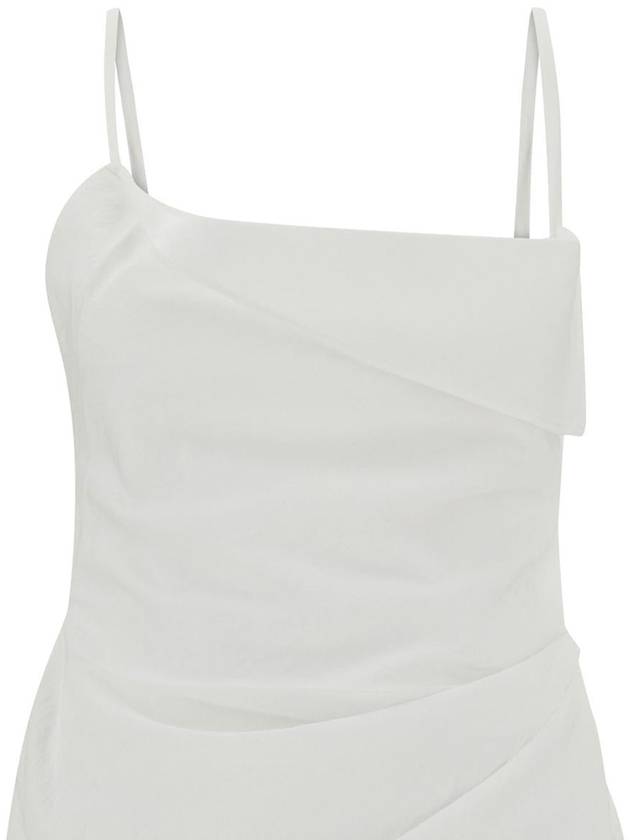 La Robe Saudade Asymmetric Draped Midi Dress White - JACQUEMUS - BALAAN 4