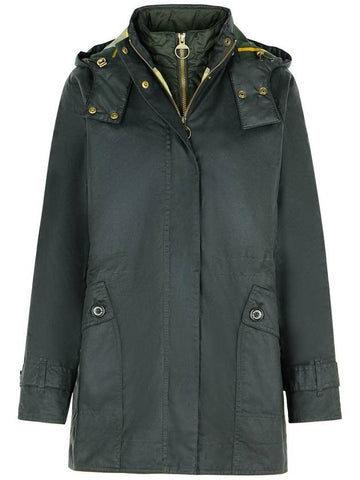 Barbour 'Kannich' Green Waxed Cotton Parka - BARBOUR - BALAAN 1