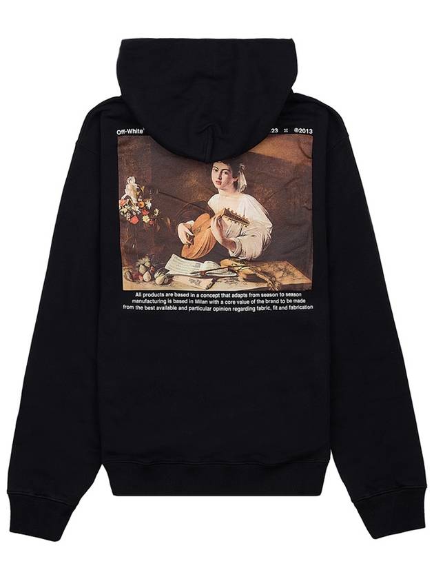 Caravaggio Print Drawstring Hoodie Black - OFF WHITE - BALAAN 4