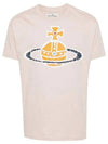 Women's Print Logo Short Sleeve T-Shirt Beige - VIVIENNE WESTWOOD - BALAAN 2