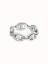 Small Chaine D'Ancre Enchainee Ring Silver - HERMES - BALAAN 4