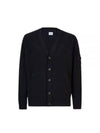 Men's Lens Wappen Lambswool Cardigan Black - CP COMPANY - BALAAN 2