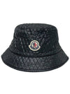 Quilted Nylon Bucket Hat Black - MONCLER - BALAAN 3