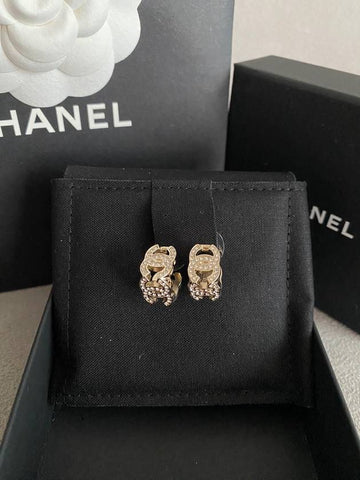 CC logo earrings stud earrings gold ABB784 - CHANEL - BALAAN 1