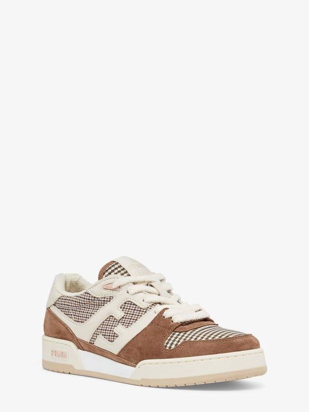 FF Logo Low-Top Sneakers Brown - FENDI - BALAAN 3