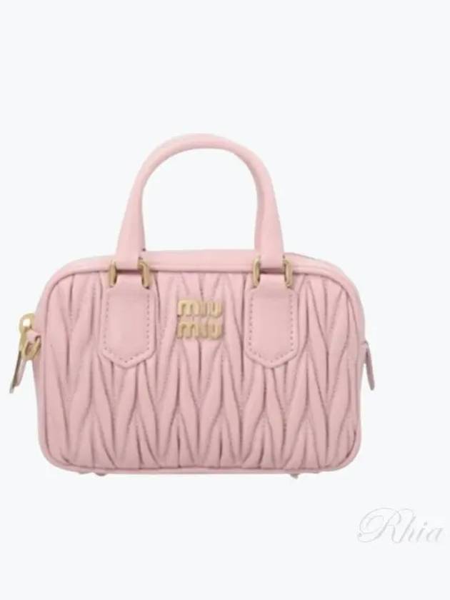 Matelasse Nappa Leather Top Handle Mini Bag Alabaster Pink - MIU MIU - BALAAN 2