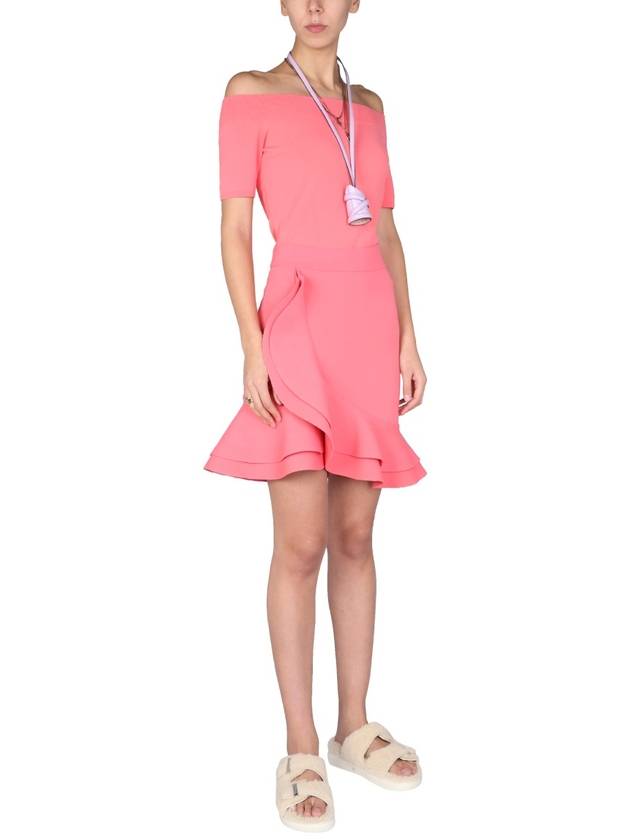 Lucy Ruffle Midi H-Line Skirt Pink - ALEXANDER MCQUEEN - BALAAN 3