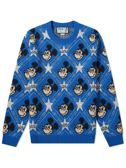 Mickey Mouse jacquard knit top blue - GUCCI - BALAAN.