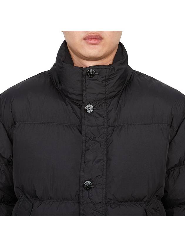 Garment Dyed Crinkle Reps Down Padding Black - STONE ISLAND - BALAAN 7