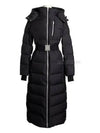 Cloud Belted Hooded Long Padded Black - MOOSE KNUCKLES - BALAAN 2