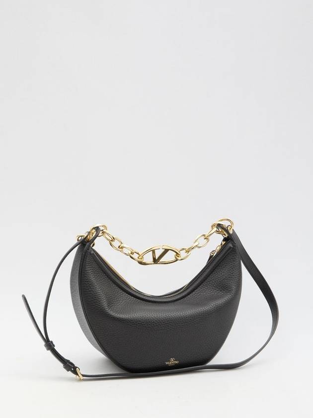 V Logo Zip-Up Medium Tote Bag Black - VALENTINO - BALAAN 3