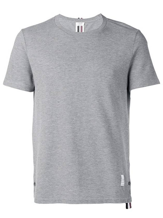 Men's Center Back Striped Short Sleeve T-Shirt Light Grey - THOM BROWNE - BALAAN 2