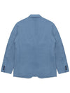 Pocket Linen Blend Jacket Blue - SOLEW - BALAAN 3