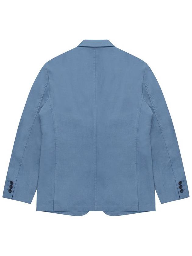 Pocket Linen Blend Jacket Blue - SOLEW - BALAAN 3