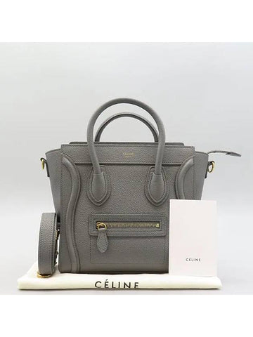 189243 Gray Calf Skin Nano Luggage Tote Bag Shoulder Strap 2WAY - CELINE - BALAAN 1