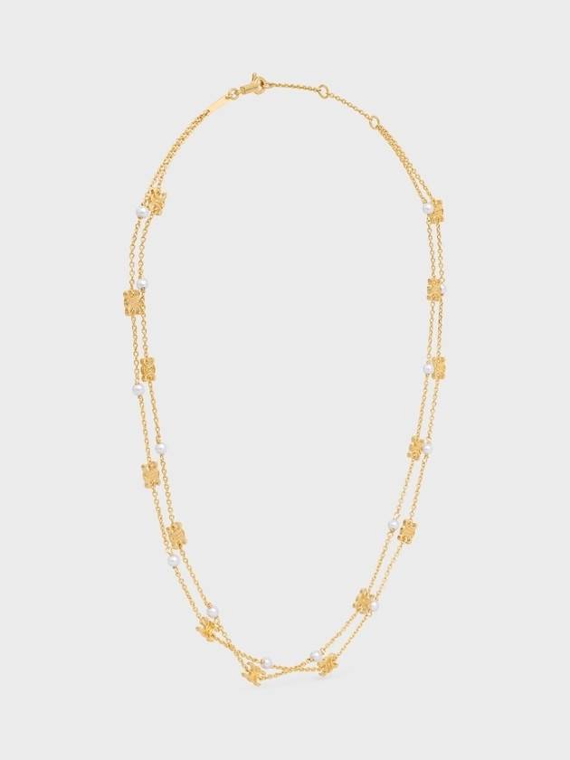 Women's Triomphe Pearl Double Necklace Gold - CELINE - BALAAN 3