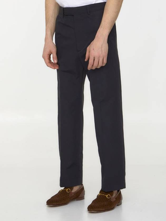 Men's Cotton Poplin Cropped Straight Pants Black - GUCCI - BALAAN 3