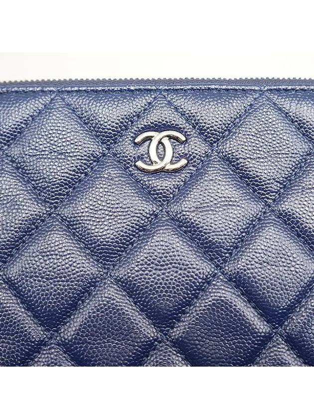 A82552 Navy Caviar Classic Large CC Silver Logo Clutch - CHANEL - BALAAN 5