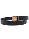 Medusa Buckle Leather Belt Black - VERSACE - BALAAN 11