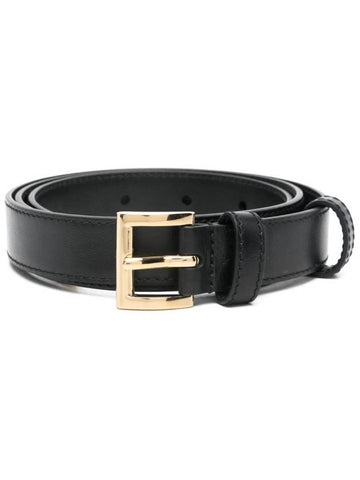 Logo leather belt black - PRADA - BALAAN 1