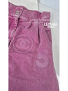 CC logo lettering denim flare A line skirt pink 34 P74035 - CHANEL - BALAAN 6