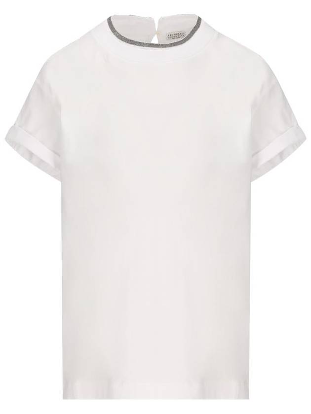 Crew Neck Turn-Up Sleeve Short Sleeve T-Shirt White - BRUNELLO CUCINELLI - BALAAN 2