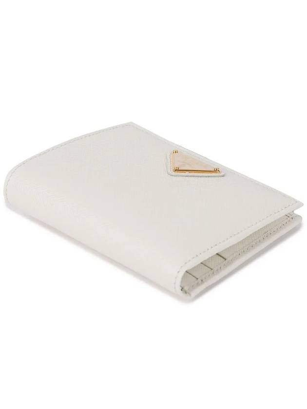 Small Saffiano Half Wallet White - PRADA - BALAAN 5