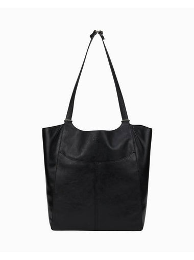 Jeans Cinched PU Convertible Shopper Tote Bag Black - CALVIN KLEIN - BALAAN 1