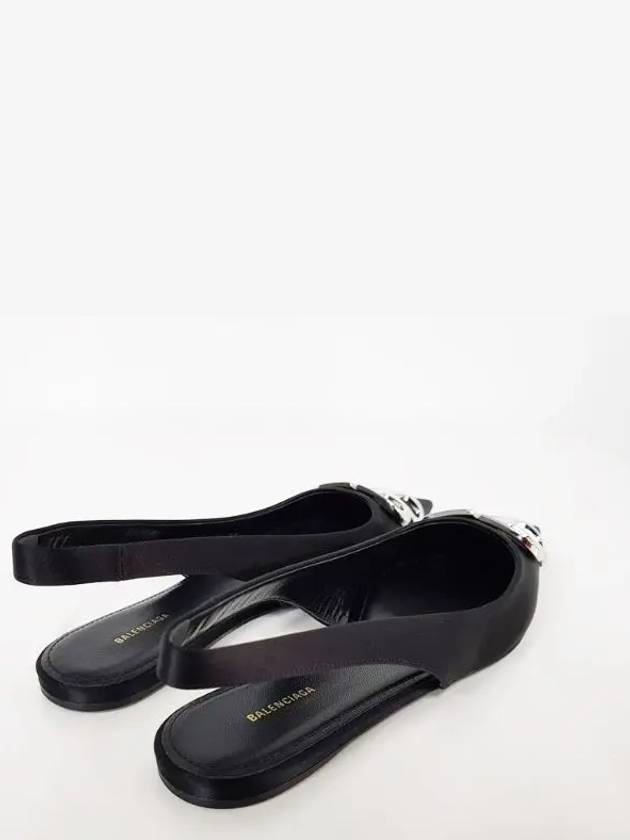 BB Logo Slingback Flat Black - BALENCIAGA - BALAAN 3