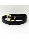 Monogram Buckle Grain Leather Belt Black - SAINT LAURENT - BALAAN 4