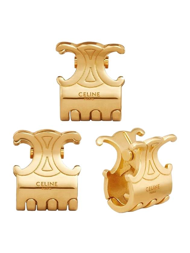 Triomphe Small Hair Clip Set of 3 Gold - CELINE - BALAAN.