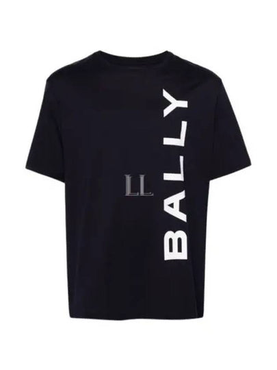 Logo Print Short Sleeve T-Shirt Black - BALLY - BALAAN 2