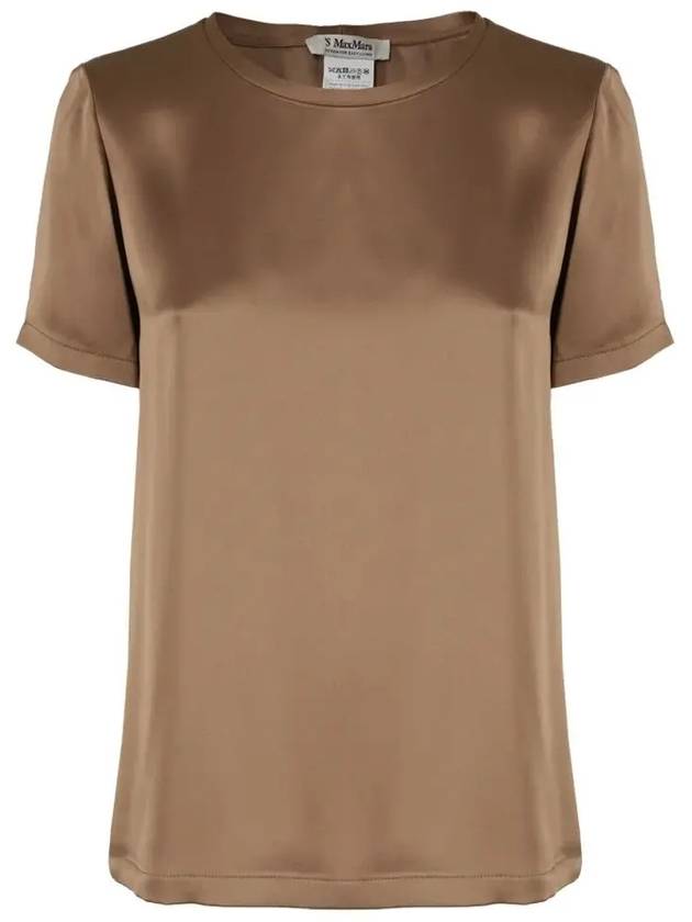 Rebecca Acetate Short Sleeve T-Shirt Brown - MAX MARA - BALAAN 3