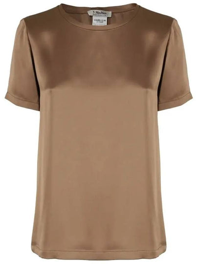 Rebecca Acetate Short Sleeve T-Shirt Brown - MAX MARA - BALAAN 2