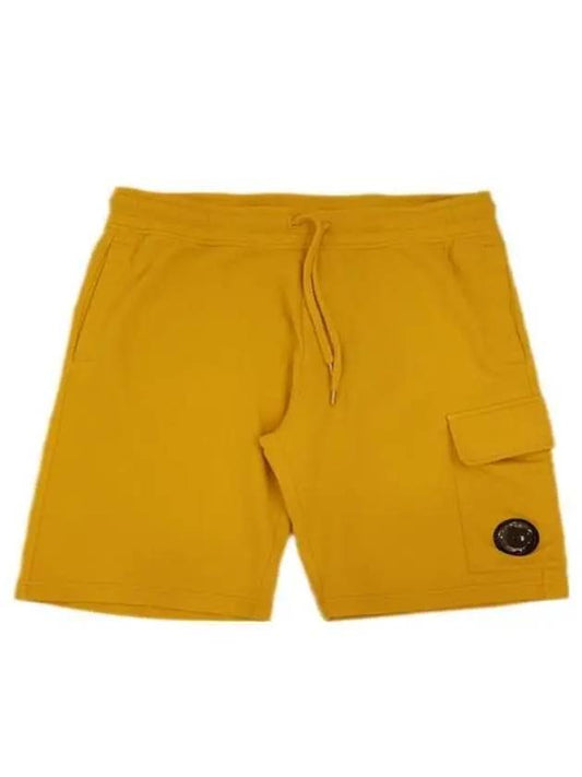 Men's Lens Patch Cargo Shorts Yellow - CP COMPANY - BALAAN.