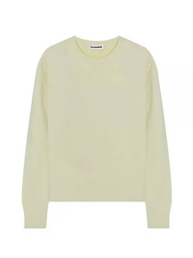 Crew Neck Merino Wool Knit Top Light Pastel Green - JIL SANDER - BALAAN 2