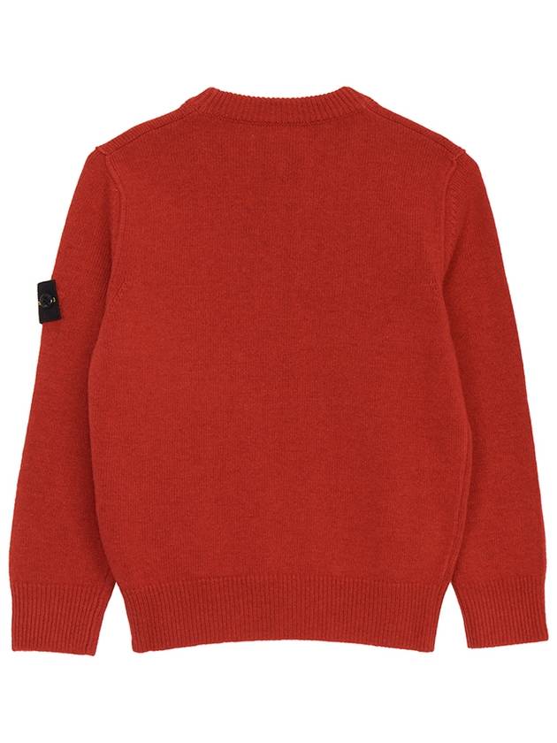 Kids 502Z1 Stocking Stitch Wool Viscose Nylon Cashmere Crewneck Knit Top Red - STONE ISLAND - BALAAN 3