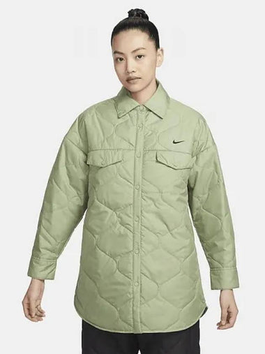 Sportswear Essentials Women s Quilted Trench Oil Green Black FB8733 386 699005 - NIKE - BALAAN 1