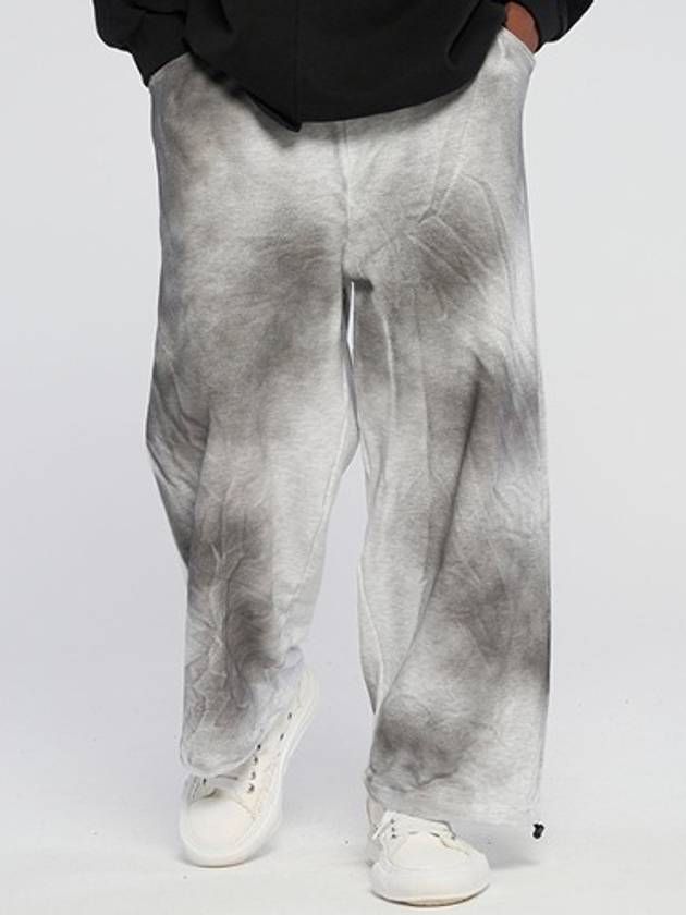 paint wide banding pants White Melange - TENER - BALAAN 1