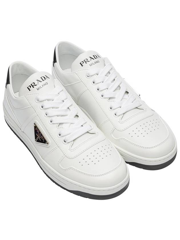 Downtown Perforated Leather Low Top Sneakers White - PRADA - BALAAN 5