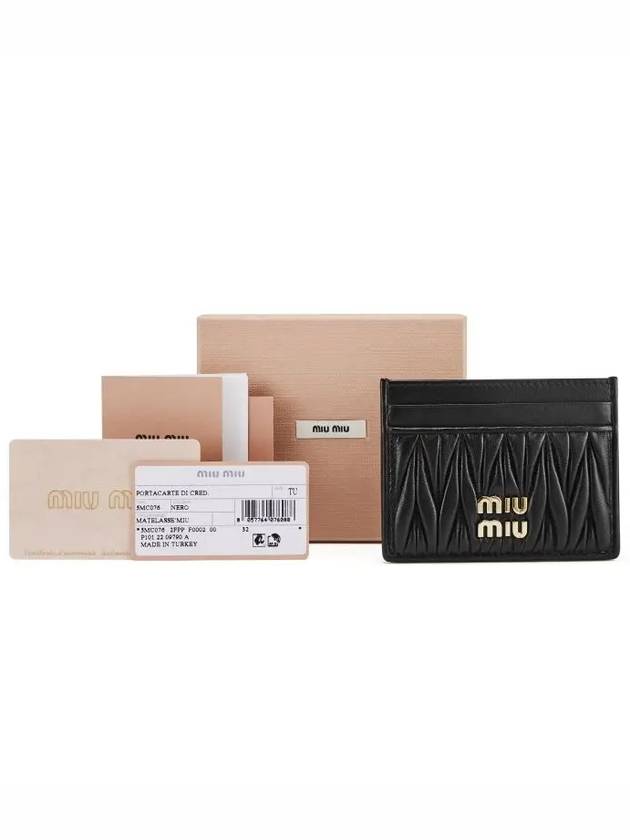 Matelasse Nappa Leather Card Wallet Black - MIU MIU - BALAAN 4