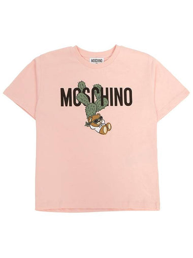 Kids short sleeved T shirt HTM03R LAA02 50209 Adults can wear - MOSCHINO - BALAAN 1