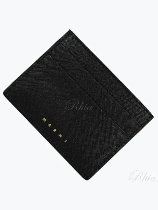 Logo Saffiano Card Wallet Black - MARNI - BALAAN 2