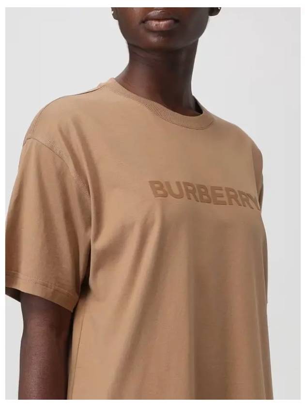 Logo Print Organnic Cotton Short Sleeve T-Shirt Brown - BURBERRY - BALAAN 3