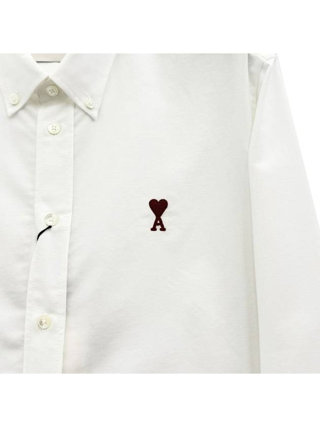 Heart Logo Oxford Shirt BFUSH063 168 - AMI - BALAAN 4