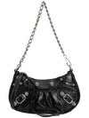 Le Cagol Mini Silver Chain Crocodile Shoulder Bag Black - BALENCIAGA - BALAAN 2