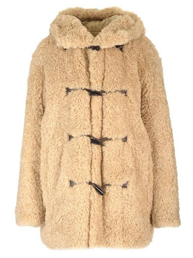 Florene Duffel Shearling Coat Beige - ISABEL MARANT ETOILE - BALAAN 1