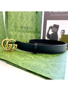 Men's GG Marmont Double G Buckle Gold Hardware Leather Belt Black - GUCCI - BALAAN 9