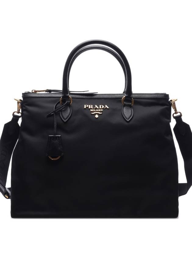 Tessuto Nylon Saffiano Tote Shoulder Bag Black - PRADA - BALAAN 2