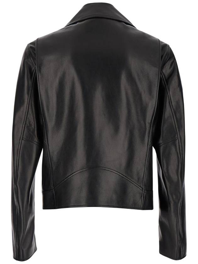 leather biker jacket 10135701A00713 - VERSACE - BALAAN 3